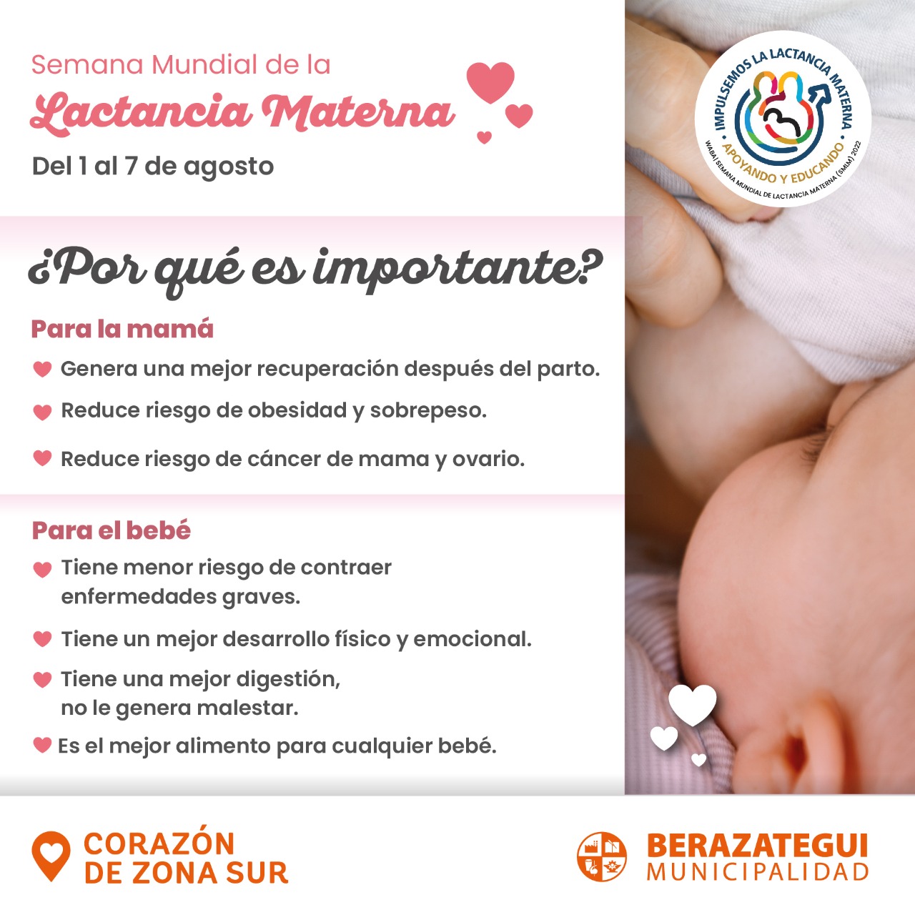 ATENCIÓN GRATUITA SOBRE LACTANCIA MATERNA Y PUERICULTURA
