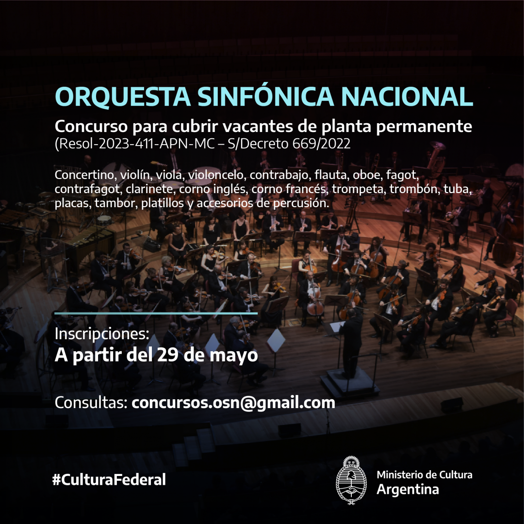 La Orquesta Sinfónica Nacional abre concursos para integrar el organismo