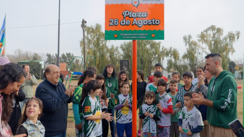 MUSSI INAUGURÓ OBRAS REALIZADAS EN LA PLAZA 26 DE AGOSTO