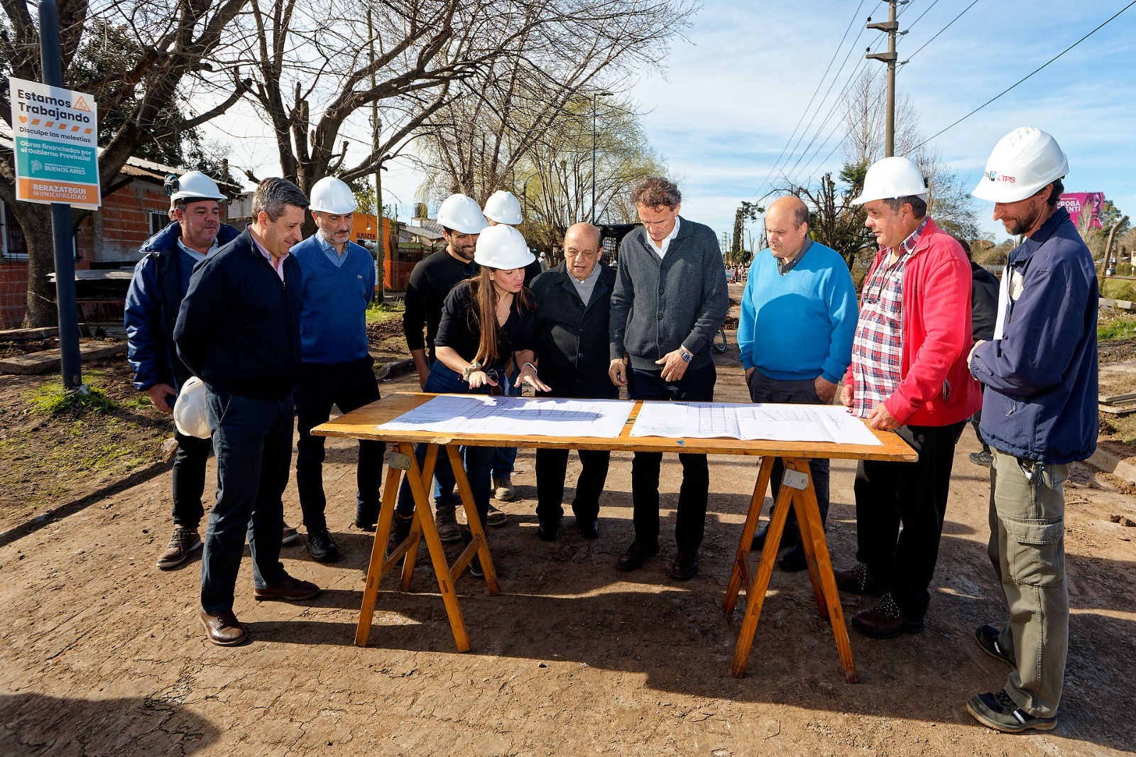 MUSSI Y KATOPODIS RECORRIERON LA OBRA DEL PLAN MAESTRO CLOACAL EN HUDSON