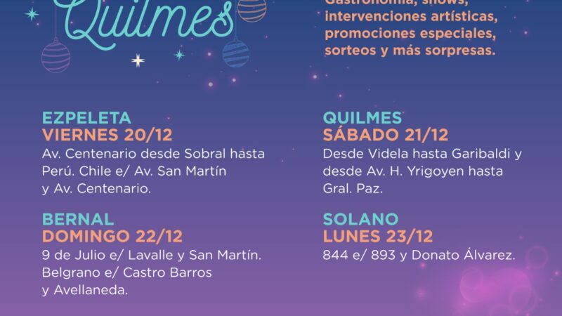 LLEGA UNA NUEVA EDICIÓN DE “LA NOCHE DE QUILMES” A LOS CENTROS COMERCIALES DEL DISTRITO PARA LAS COMPRAS DE NAVIDAD