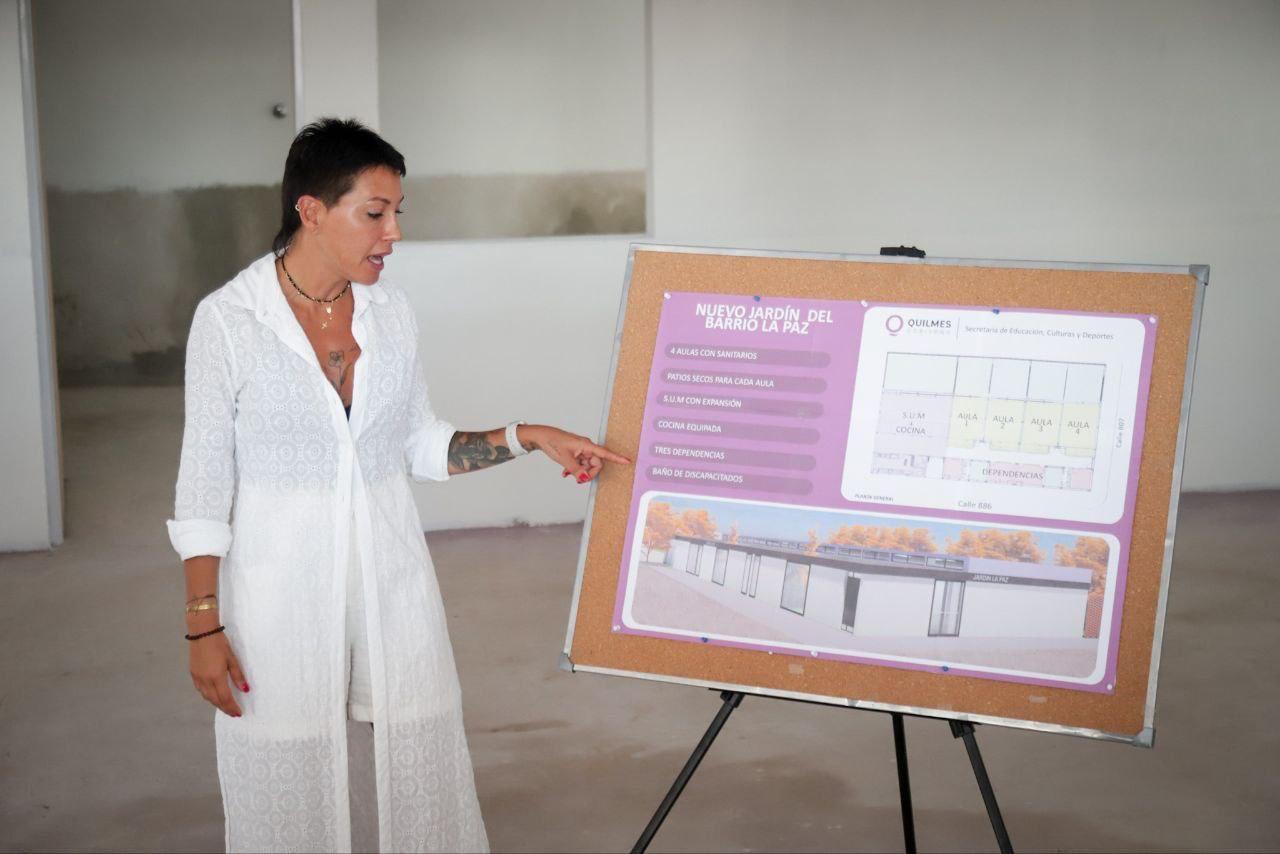 MAYRA SUPERVISÓ EL AVANCE DE LA CONSTRUCCIÓN DEL NUEVO JARDÍN DE INFANTES EN EL BARRIO LA PAZ-SANTA LUCÍA