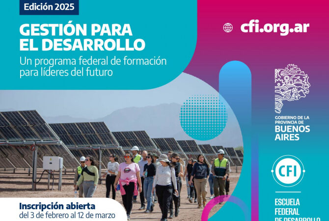 El Consejo Federal de Inversiones convoca a jóvenes a participar del programa federal de formación “Gestión para el Desarrollo”